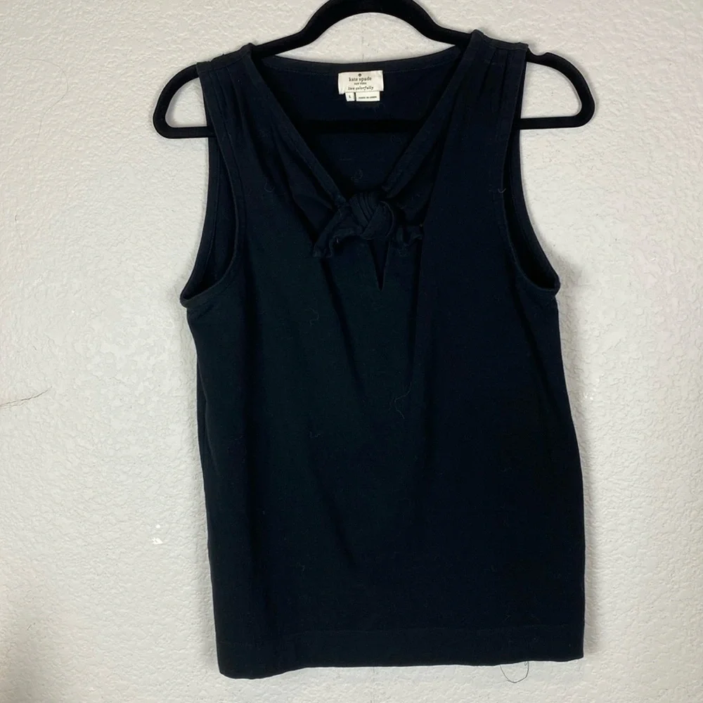 Kate Spade black sleeveless top with knot detail